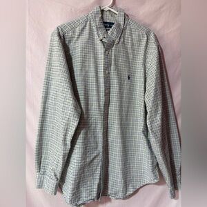 Ralph Lauren Green & Blue Micro-Plaid Button-Down Shirt
